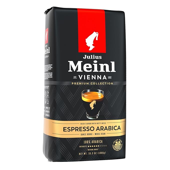 Julius Meinl: Espresso Arabica Medium Roasted Coffee Beans Premium Collection 1kg / 35oz Imported from Vienna