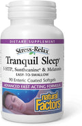 Stress-Relax Tranquil Sleep by Natural Factors Sleep Aid with Suntheanine L-Theanine 5-HTP Melatonin 90 Softgels