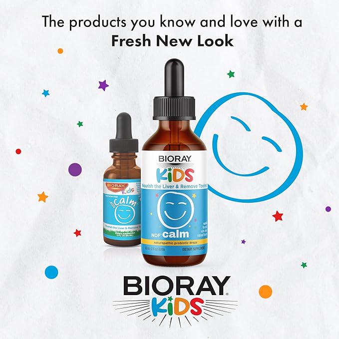 BIORAY Kids NDF Calm Vanilla - 2 fl oz - Nourish the Liver &amp Remove Toxins - Non-GMO Vegan Gluten Free - 1-2 Month Supply