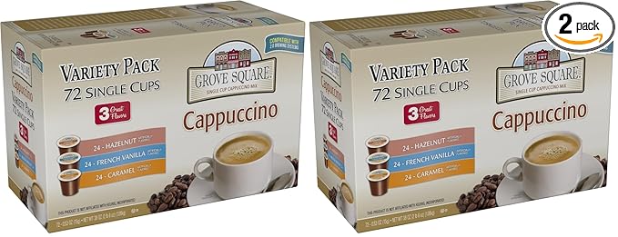 Grove Square Cappuccino PodsVarietyServe72 Count (Pack of 2)