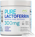 Pure Lactoferrin Microbiome Defense - 300mg Delayed Release Capsules Non-GMO Iron Absorption &amp Immune System Support Lactoferrin Supplements for Adults Gluten-Free (60 Capsules)