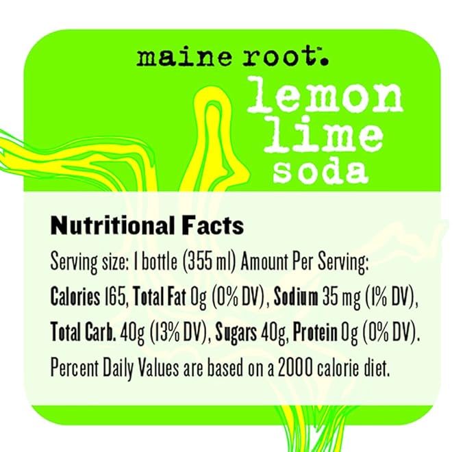 Maine Root Soda - Fair Trade Craft Soda in Glass Bottles (Lemon Lime 12 Pack)