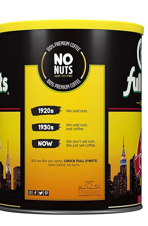 MMA COMPANY Chock full o'Nuts Heavenly Ground Coffee Original Blend Medium 48 oz. (Box of 2 Coffee)