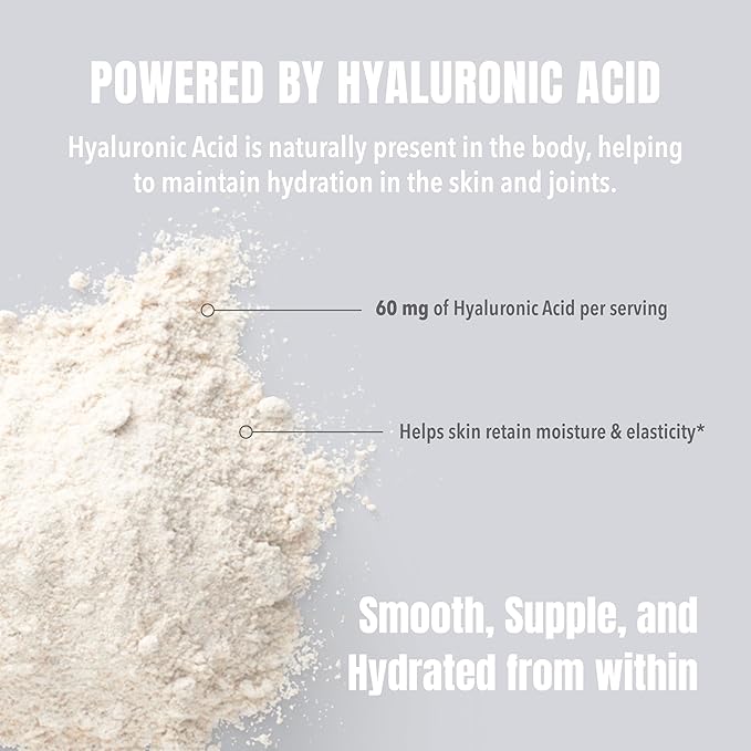 Collagen Peptides Powder with Hyaluronic Acid – Hydrolyzed Protein for Men &amp Women – Unflavored Collagen Supplement – Clean &amp Simple Ingredients – Skin Hair Nail &amp Joint Support - 483 g