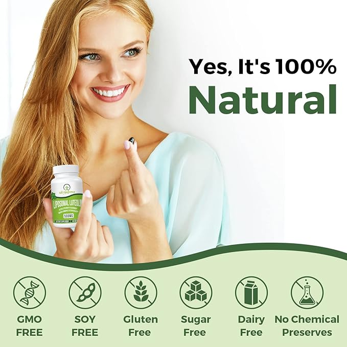 Liposomal Luteolin 500MG Maximum Absorption Potent Flavonoid 120 Softgels Luteolin Supplement Non-GMO Gluten Free