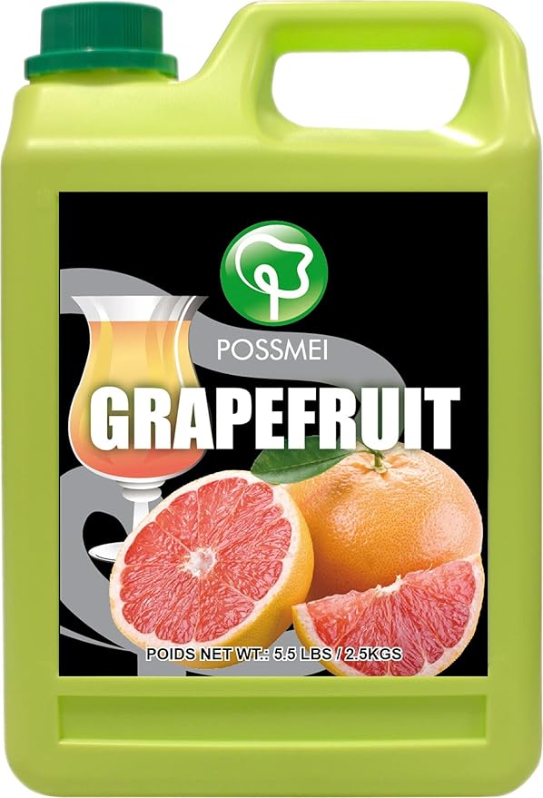 Possmei Grapefruit Flavored Syrup 5.5 Pound Plastic Jar 2 Pack