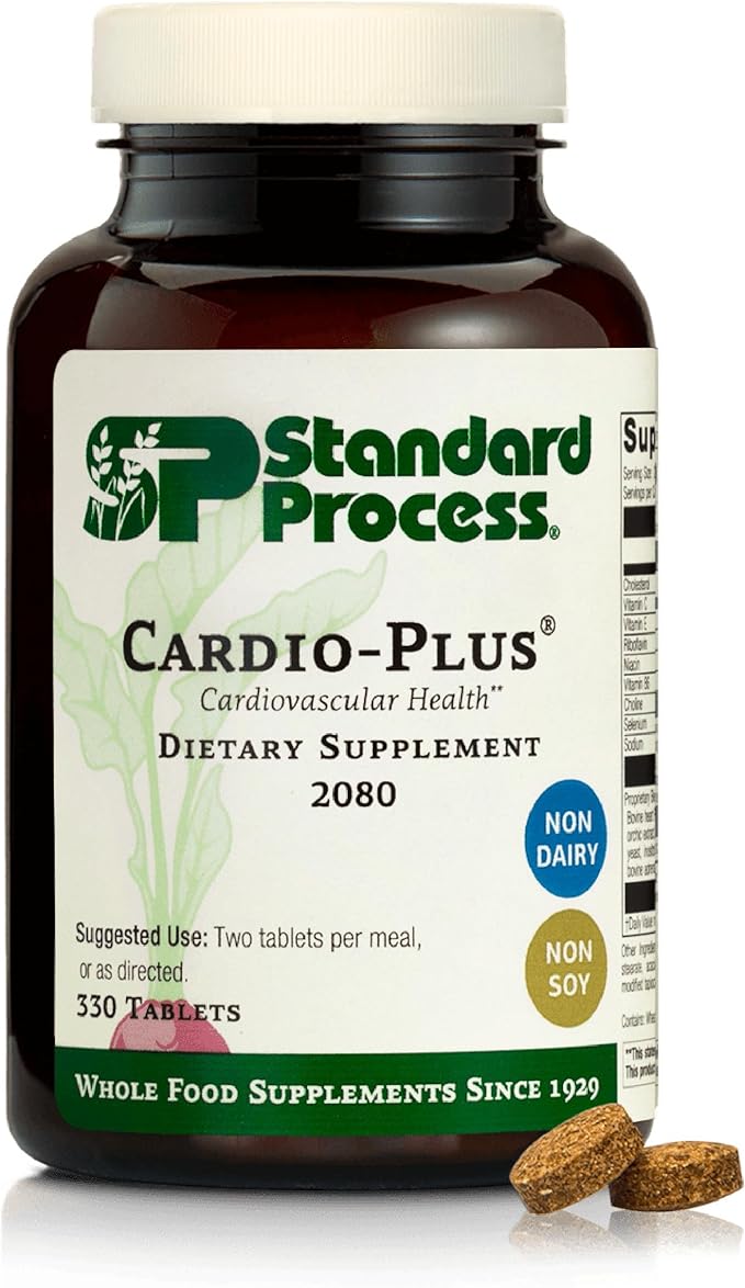Standard Process Inc. Cardio-Plus - Antioxidant Support - Heart Health Circulation &amp Blood Flow Supplement with Vitamin B6 Niacin &amp Riboflavin - Energy Metabolism Supplement - 330 Tablets