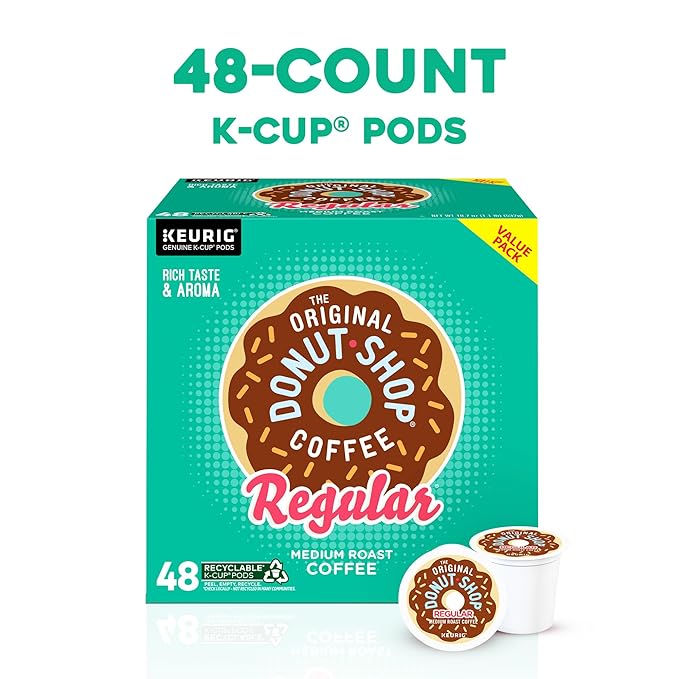 The Original Donut Shop Regular Single-Serve Keurig K-Cup Pods Medium Roast Coffee Pods 48 Count