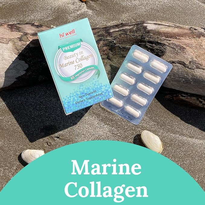 (Pack of 3) Hi Well Premium Beauty in Marine Collagen 750 60 Vege Capsules