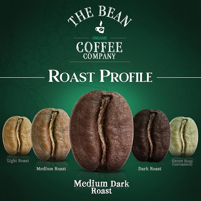 The Bean Organic Coffee Company Breakfast Blend Medium Dark Roast Whole Bean Coffee 16-Ounce Bag