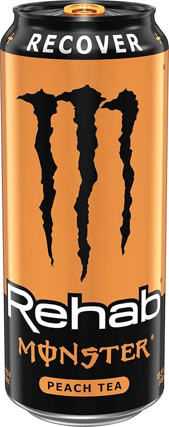 Monster Rehab Peach Tea + Energy Energy Drink 15.5 Ounce | Energy Iced Tea Pack of 15