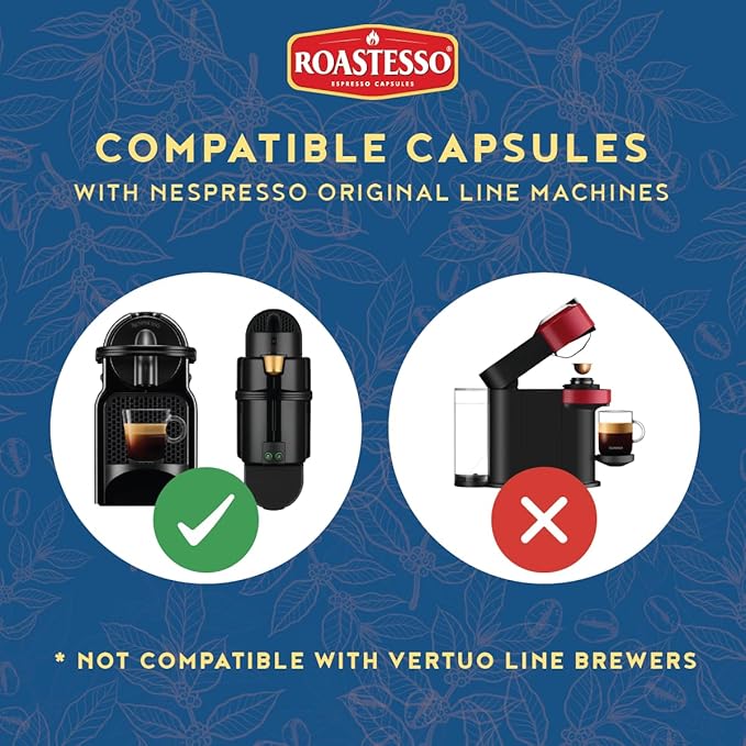 Roastesso Aluminum Espresso Capsules Sunset Decaf Decaffeinated Pods Compatible with Nespresso Original Machines Mild Roast Intensity 8 Recyclable Coffee Capsules Packed in USA (80 Count)