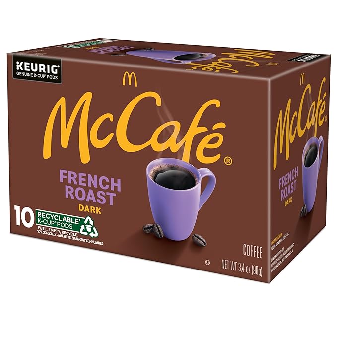 McCafe French Roast Single Serve Coffee Keurig K-Cup Pods Dark Roast 60 Count (6 Packs of 10)