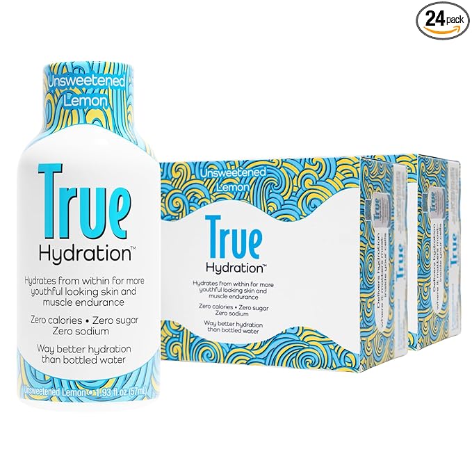 True Hydration Electrolyte Shots 24-Pack – Supports Sleep Quality Daily Wellness &amp Muscle Cramps – Magnesium Potassium &amp Taurine – Zero Sugar Zero Sodium – Unsweetened Lemon