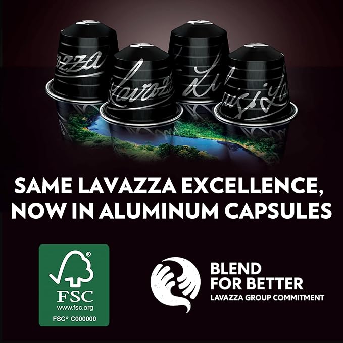 Lavazza Espresso Maestro Lungo Aluminum Capsules Compatible with Nespresso* Original Machines Light Espresso Roast 100% Arabica (60 Capsules)