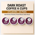 28 Count Dark Roast Variety K-Cup Pods Sampler: Includes French Roast Italian Sumatra Caffè Verona K-Pods with Recipe eBook - Great for Starbucks Coffee Lover (28pcs Dark Roast)