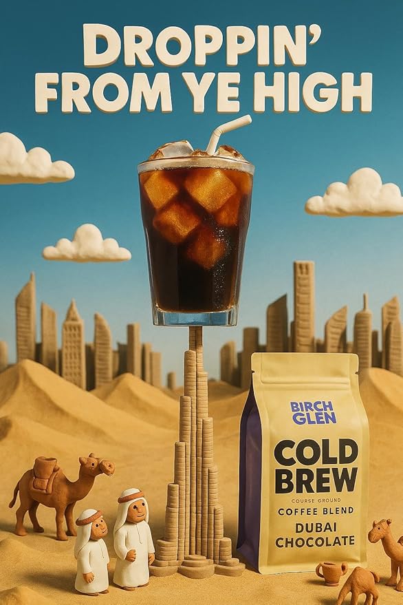 Birch Glen Roasters Cold Brew Coffee | Dubai Chocolate | Flavored Coarse Ground Coffee | Artisanal Roasting | 100% Arabica |1 LB
