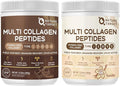 NATURE TARGET Multi Collagen Peptides Powder Bundle - Chocolate &amp Vanilla | Hydrolyzed Collagen for Women &amp Men with Creatine L-Carnitine Glutamine