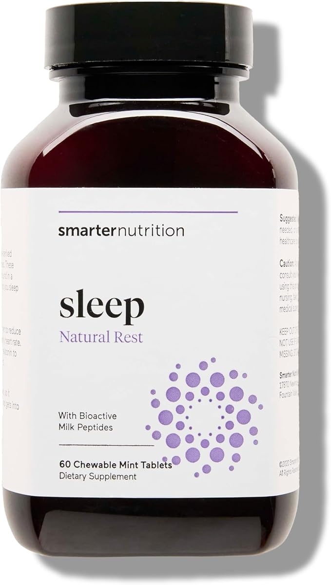SMARTERNUTRITION Smarter Sleep Melatonin Dissolvable Tablets 4.5 mg + Natural Clinically Proven Lactium® for Sleep &amp Stress Support - Mint Flavor Melatonin Tablets - Non-GMO-60 Count[30-Day Supply