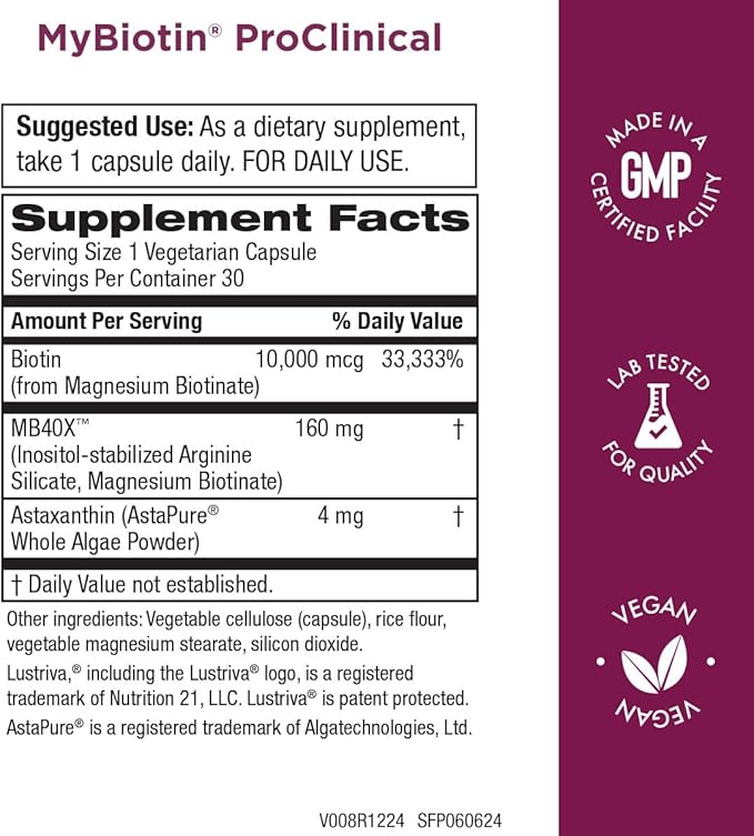 Purity Products Bundle - MyBiotin ProClinical + Vegan Collagen Builder MyBiotin ProClinical (Biotin MB40X Matrix Astaxanthin) - Vegan Collagen Builder (w/Key Plant-Based Ingredients &amp More)