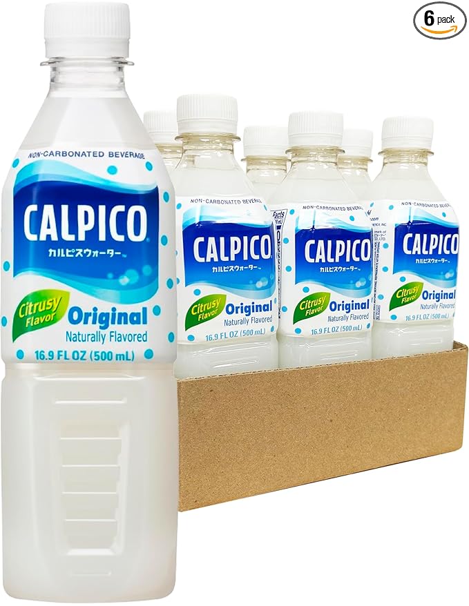 CALPICO – Smooth Creamy &amp Refreshing Non-Carbonated Beverage Sweet and Tangy Japanese Lactic Acid Drink 16.9 Fl oz (Pack of 6)