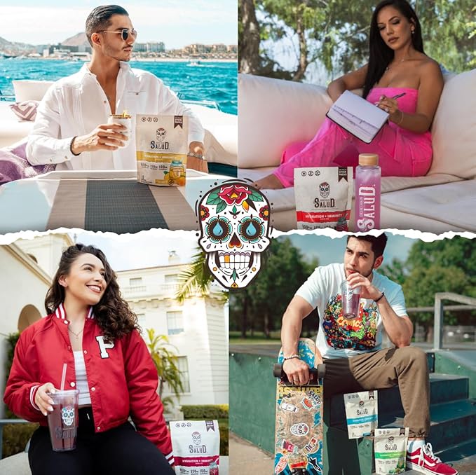 Salud 2-in-1 Hydration Packets + Immunity Electrolytes Powder Mango - Agua Fresca Drink Mix Elderberry Dairy &amp Soy Free Non-GMO Gluten Free Vegan Low Calorie 1g Sugar (15 Servings)