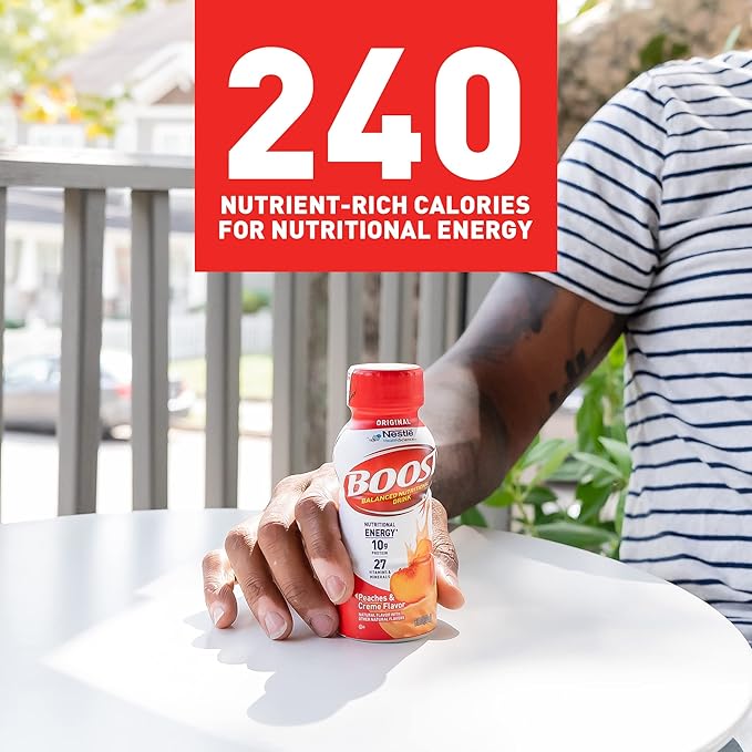 BOOST Original Ready to Drink Nutritional Drinks Peaches &amp Creme 8 Fl Oz (Pack of 24)