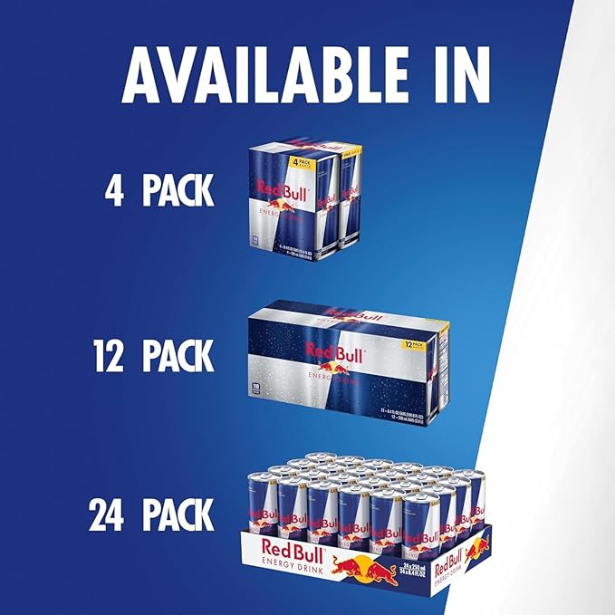 Red Bull Energy Drink 80mg Caffeine | Taurine &amp B Vitamins | 8.4 Fl Oz | Pack of 12 Cans