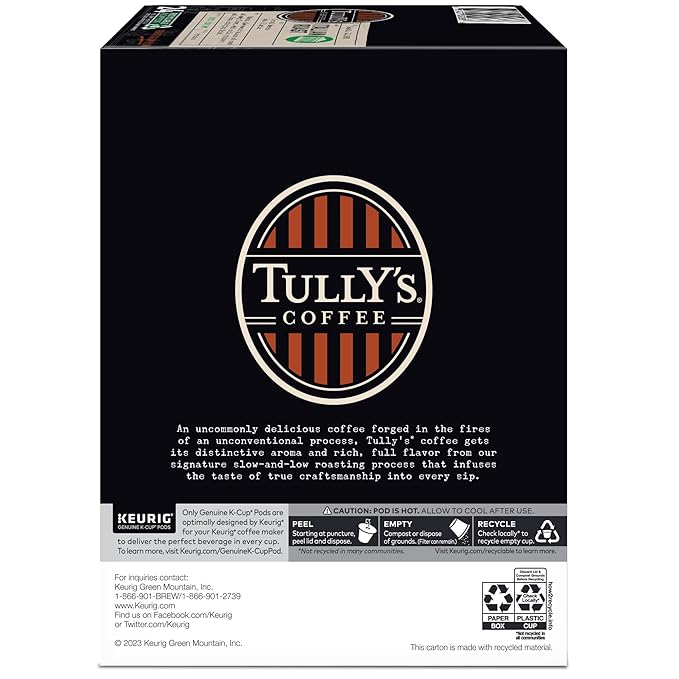 Tully's Coffee Italian Roast Keurig Single-Serve K-Cup Pods Dark Roast Coffee 96 Count