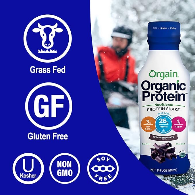 Orgain Organic Protein Shakes Bundle - Whey and Milk Protein Meal Replacement Ready to Drink (12 Pack) + Nutrition Shakes with Vitamins (12 Pack)