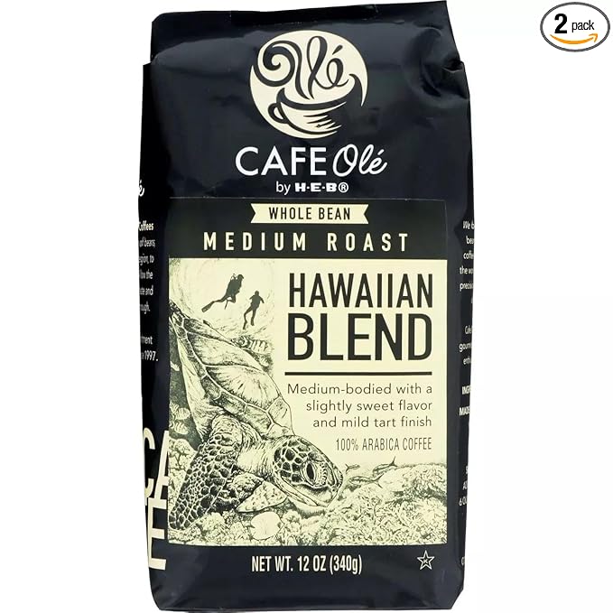 CAFE Olé by H‑E‑B Whole Bean Medium Roast Hawaiian Blend Coffee 12 oz 2 bags