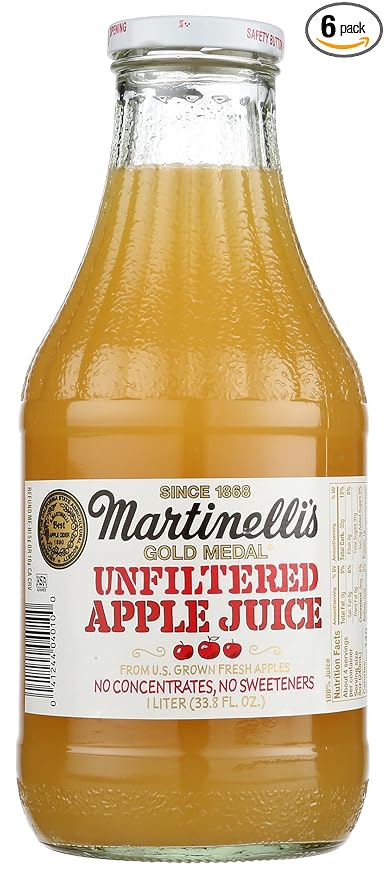 Martinelli's Gold Medal Unfiltered Apple Juice Kosher 33.8 Fluid Ounce (Pack of 6)