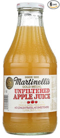 Martinelli's Gold Medal Unfiltered Apple Juice Kosher 33.8 Fluid Ounce (Pack of 6)