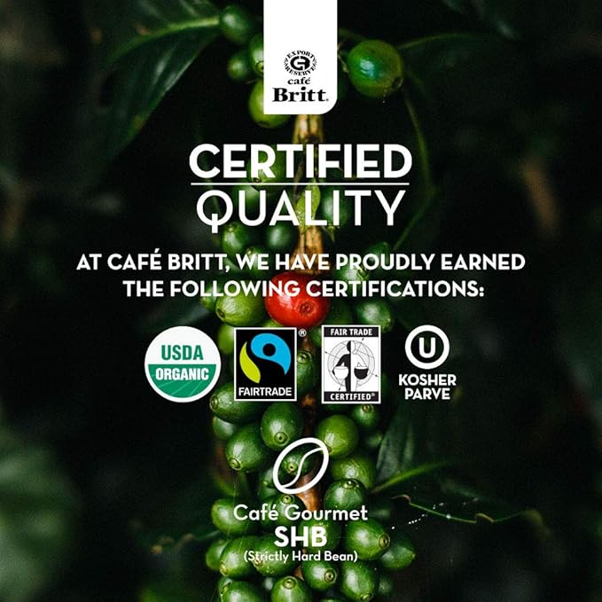 Café Britt® - Costa Rican Montecielo Coffee From Tarrazu (12 oz.) (3-Pack) - Ground Arabica Coffee Kosher Gluten Free 100% Gourmet &amp Medium Dark Roast