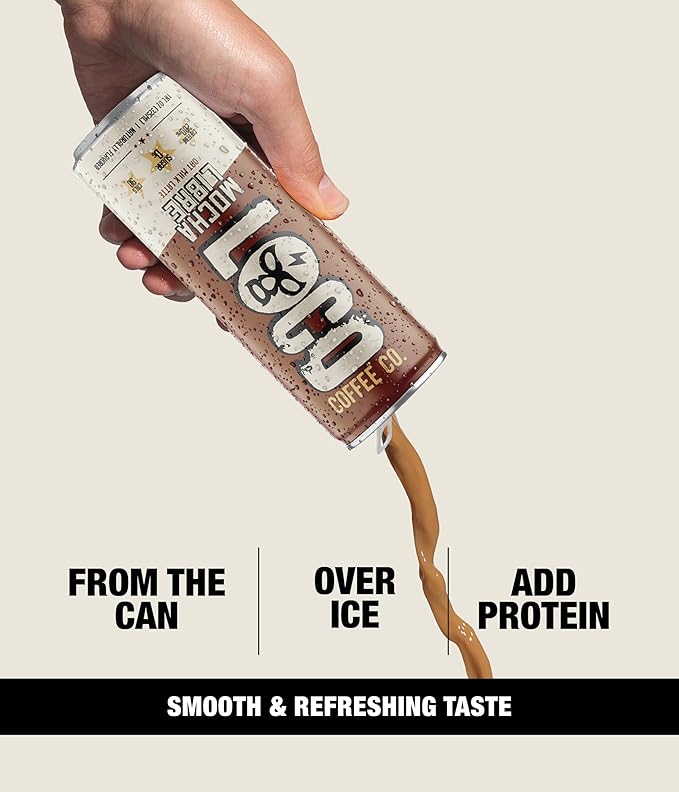 Loco Coffee Mocha Latte 11 Ounce Can 12 Count | Zero Sugar 200mg Caffeine | Gluten Free and Dairy Free | Low Calorie Iced Coffee