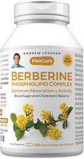 ANDREW LESSMAN Berberine Phospholipid Complex 240 Capsules - Barberry Root Extract. Small Easy to Swallow Capsules
