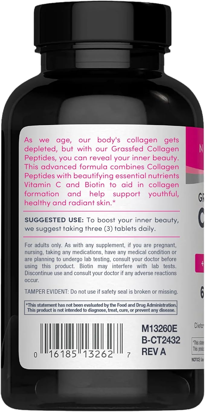 NeoCell Collagen Peptides Pills | 270 Caplets | with Vitamin C and Biotin | Grass Fed Bovine | Hair Skin &amp Nails | for Women and Men