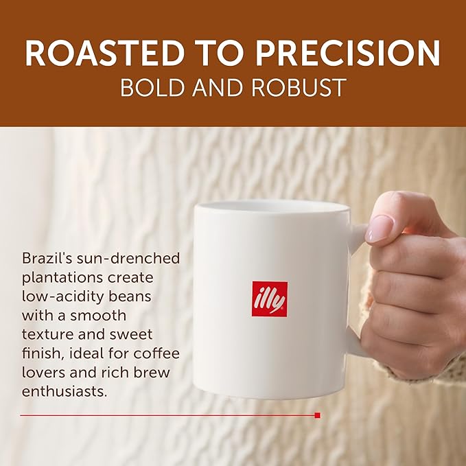 illy Coffee K Cup Pods for Keurig Machines Brasile Single Origin Roast 100% Arabica Premium Italian Coffee 10 Count 6 Pack