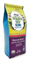 Organic Fair Trade Wake Up Blend Ground Coffee Medium Roast Smooth &amp Well Balanced 100% Arabica Ground Coffee - Pack of 1