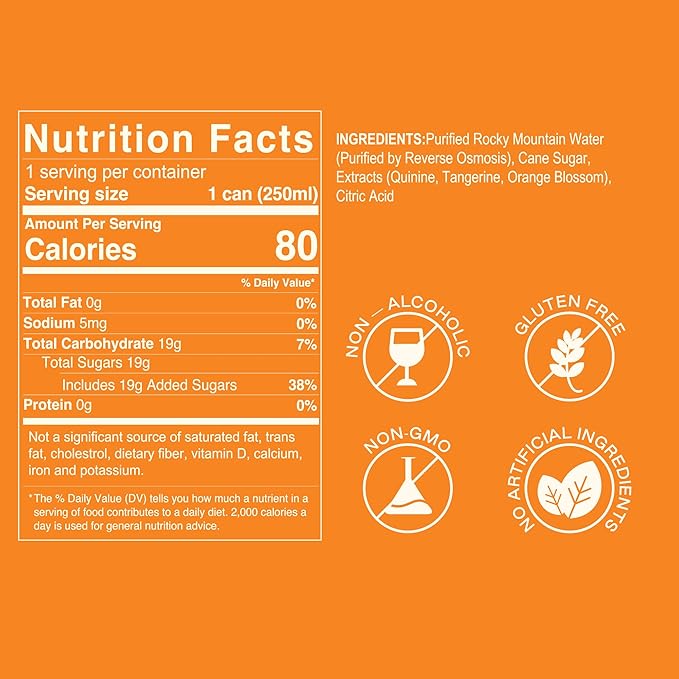 Strongwater Sparkling Spanish Tonic Water - 12 Pack Cans (8.4 Fl Oz Each) - Premium Craft Cocktail Mixer - Orange Blossom Water with Quinine &amp Tangerine - Real Cane Sugar No Artificial Flavors