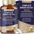 Totaria 2000MG All-in-1 Detox Binder Activated Charcoal Zeolite Bentonite Clay Alpha Lipoic Acid 7-Layer Detox &amp Cleanse Supplement Liver &amp Gut Support 120 Counts