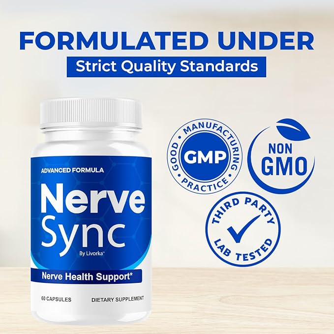 (2 Pack) Nerve Sync Capsules - Official NerveSync Advanced Nerve Health Supplement Pills - Maximum Strenght Natural Nerve Sync for Wellness &amp Health Support Pills Reviews 120 Capsules for 2 Mont