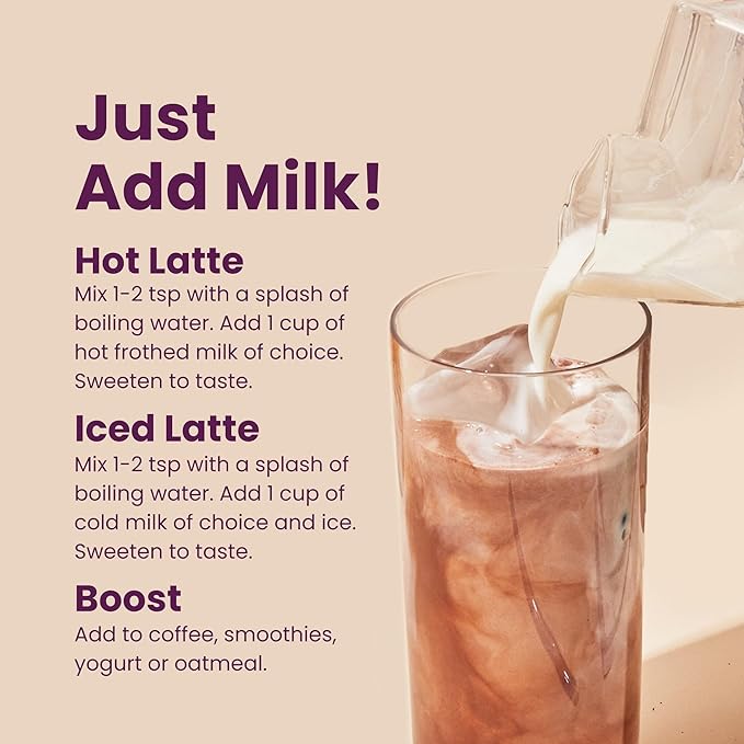 Blume Superfood Latte - Reishi Hot Cacao Powder Mushroom Powder Soothing Superfoods Latte with Brain support Organic Cocoa Mushroom Coffee Enhancer - Organic Vegan And Keto Friendly - 25 Servings