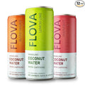 Flova Energy Drink All Natural Electrolytes and Minerals from Coconut Water 4 Simple Easy to Pronounce Ingredients 99% Juice Assorted Pack of 12 Cans