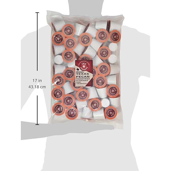 Lola Savannah Texas Pecan Caffeinated Coffee Pods in Pod Shaped Containers 50 Count