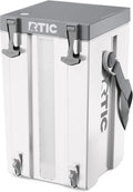 RTIC Halftime Water Cooler Portable Carrier Container Drink Beverage Dispenser Stackable with 2 Taps Bottleless BPA-Free for Sports Camping BBQ Parties Picnic &amp More White