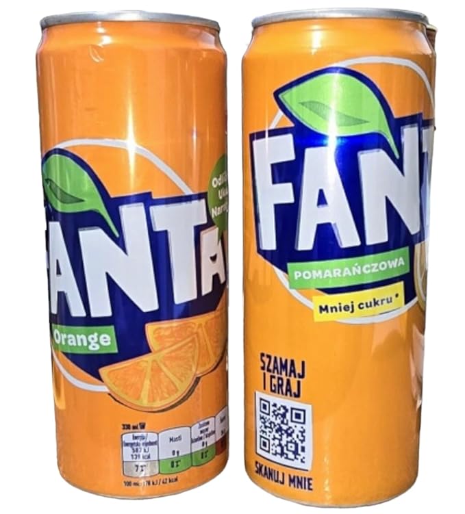 Original European FANTA Orange Flavor Soda Soft Drink- 6pack 330ml/each With FANTA Sticker