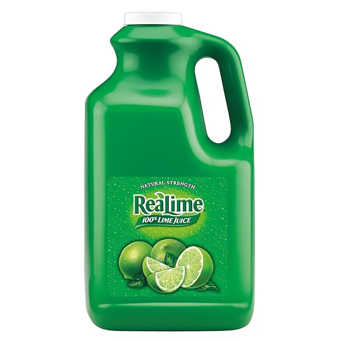 ReaLime 100% Lime Juice 1 gal bottle Made with Lime Juice from Concentrate Gluten-Free Sodium Free Perfect Mixer to add to Cocktails and Marinades