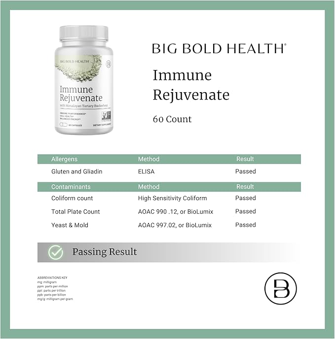 BIG BOLD HEALTH HTB Immune Rejuvenate - Polyphenols Supplement for Immune Support with Himalayan Tartary Buckwheat - Gluten Free Dairy Free Non-GMO Formula - 60 Vegetarian Capsules
