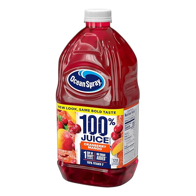 Ocean Spray® 100% Juice Cranberry Mango Juice Blend 64 Fl Oz Bottle (Pack of 8)